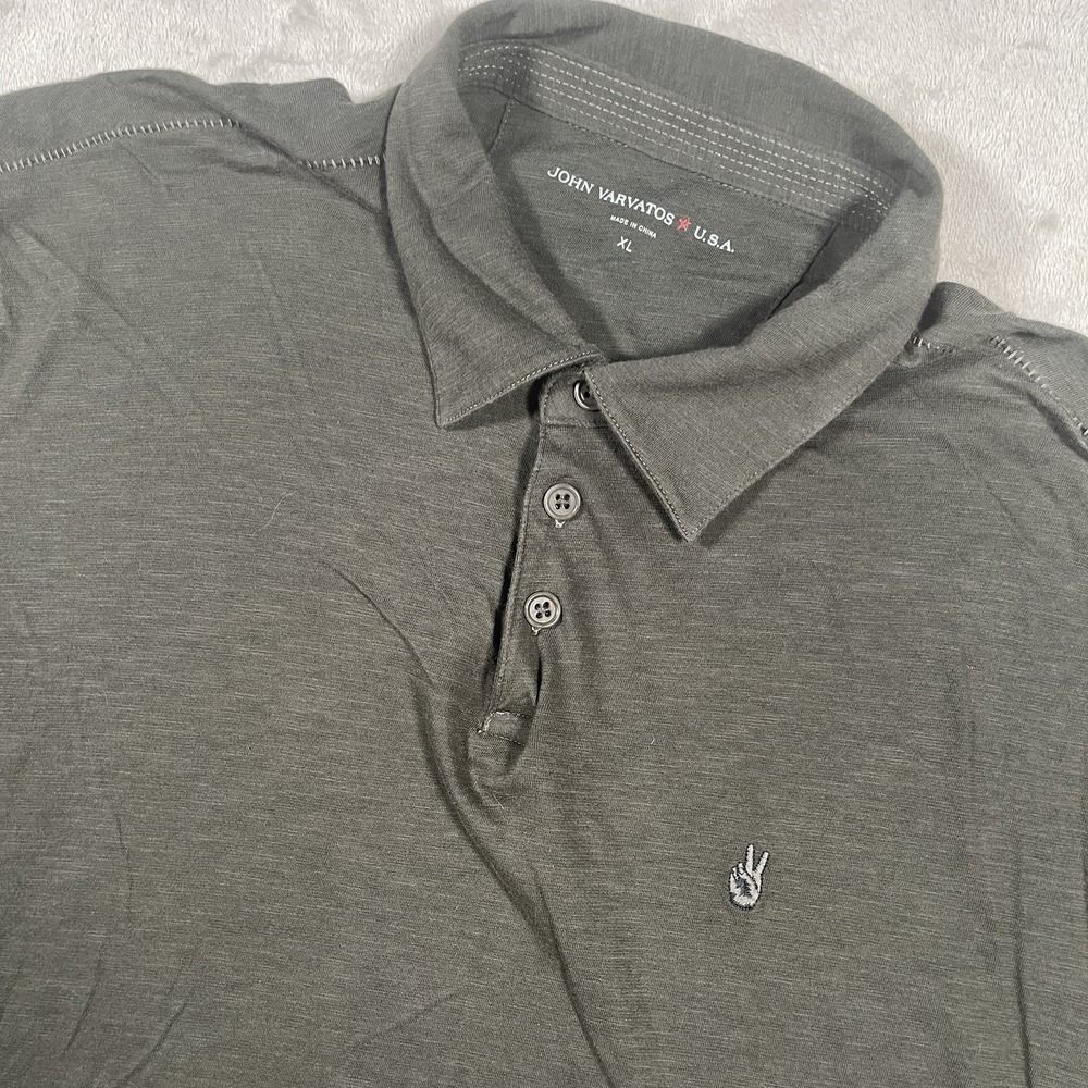 John‎ Varvatos USA Victor Polo Shirt Mens XL Short Sleeve Dark Gray Lightweight